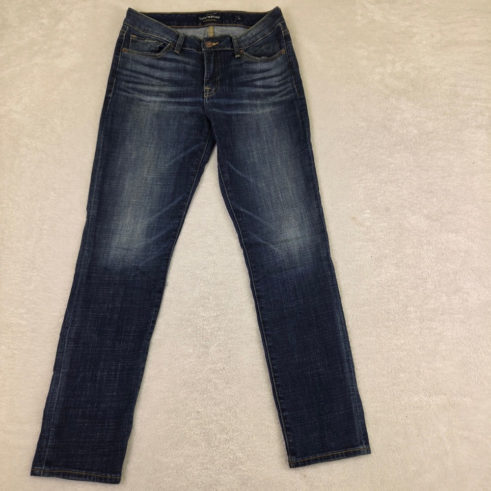 Lucky Brand Sweet Straight Jeans Dark Wash Denim Size 6 28 Mid Rise Womens